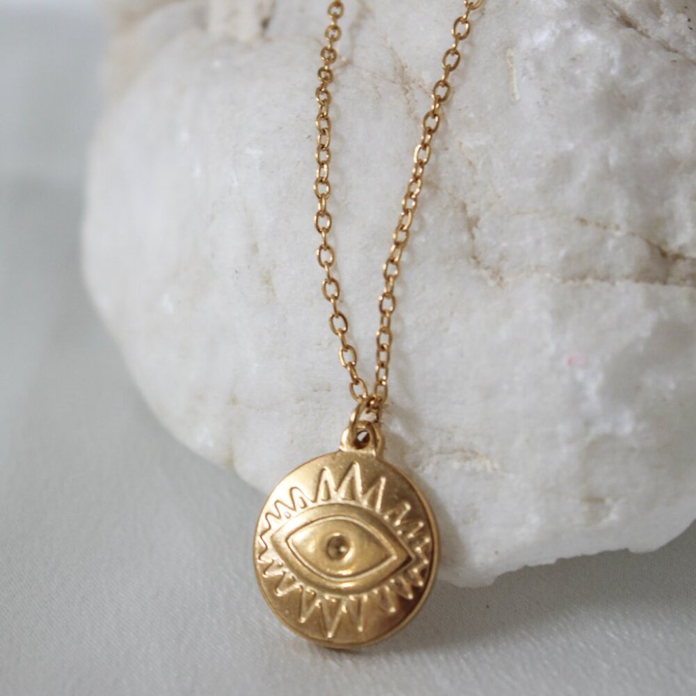 Gold Evil Eye Necklace